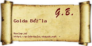 Golda Béla névjegykártya